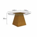 Ver imagem 3 de Mesa de Jantar Tampo Vidro Octogonal Grécia Leifer
