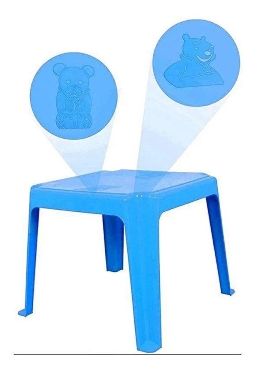 Conjunto Infantil Mesa E 4 Cadeiras Antares Azul Kit 03 Jogos - 4