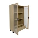 Ver imagem 6 de Cristaleira Livreiro para Sala de Jantar 2 Portas com Vidro Canelado 1 Gaveta 80cm x 147cm Paris Mar