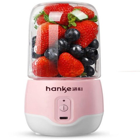 Mini Liquidificador Portatil Recarregavel Via USB sem Fio Rosa Ideal para Sucos Vitaminas Smoothies 