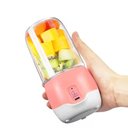 Ver imagem 3 de Mini Liquidificador Portatil Recarregavel Via USB sem Fio Rosa Ideal para Sucos Vitaminas Smoothies
