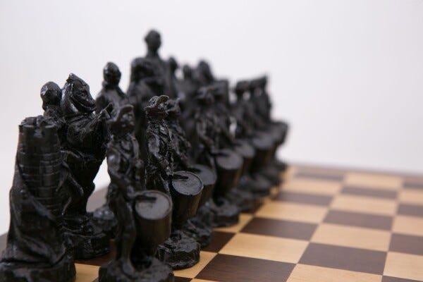 Tabuleiro de xadrez Plano Marchetado Madeira Nobre 46x46cm - 7