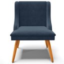 Ver imagem 7 de Kit 3 Cadeiras Decorativas Sala de Jantar Pés Palito de Madeira Firenze Suede Azul Marinho/Natural G