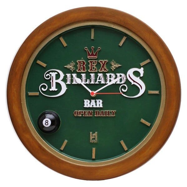 Relógio Decorativo de Parede - Billiard REX Verde - 1