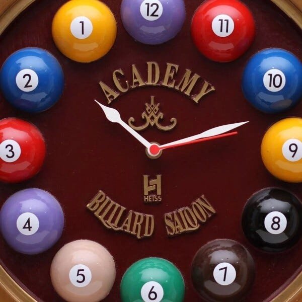 Relógio Decorativo Parede de Fibra - Billiard Bordô - Anti-horário - 2