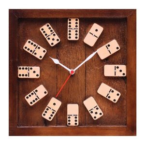 Relógio de Parede Quadrado - Jogo Dominó