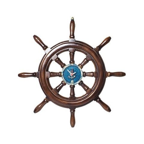 Relógio de Parede Timão de Barco em Resina 50cm Náutica