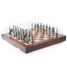 Tabuleiro Xadrez Estojo Marchetado de Madeira Nobre 35x35cm - 5