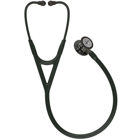 Estetoscopio 3m Littmann Cardiology Iv 6204 Preto com Smoke Alto Polimento e Conector Champanhe
