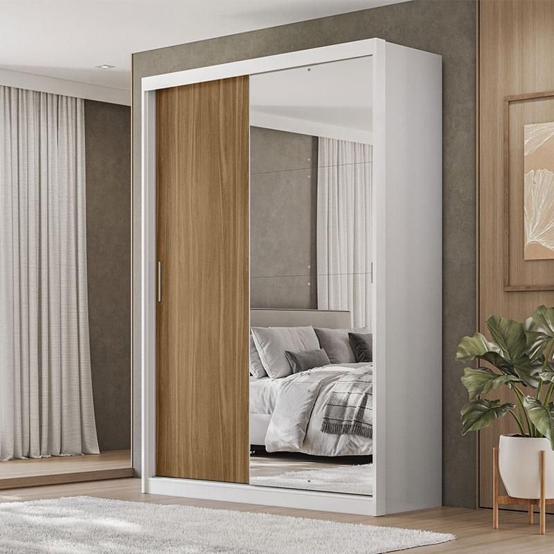 Guarda Roupa Casal Ambiente Riva 22515k com Espelho Branco