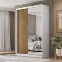 Ver imagem 1 de Guarda Roupa Casal Ambiente Riva 22515k com Espelho Branco Amêndola Touch Flex - Demóbile