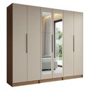 Ver imagem 1 de Guarda-Roupa Modulado 240 cm 6 Portas com Espelhos 4 Gavetas Rustic/Crema Neo Madesa 02