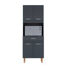 Ver imagem 1 de Paneleiro de Cozinha Compacto com Nicho e Gaveta 4 Portas 1 Gaveta