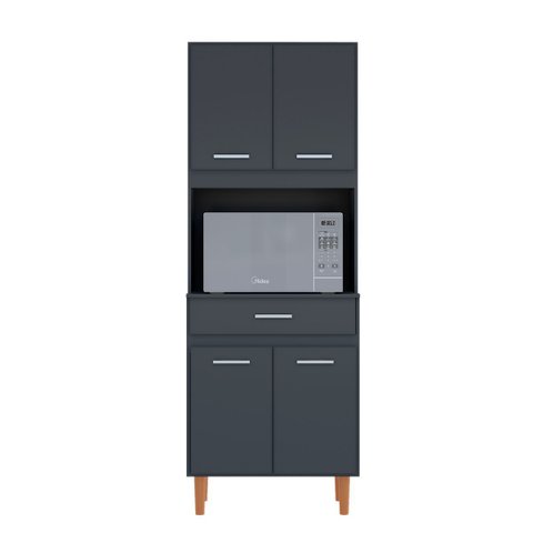 Paneleiro de Cozinha Compacto com Nicho e Gaveta 4 Portas 1 Gaveta