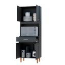 Ver imagem 3 de Paneleiro de Cozinha Compacto com Nicho e Gaveta 4 Portas 1 Gaveta