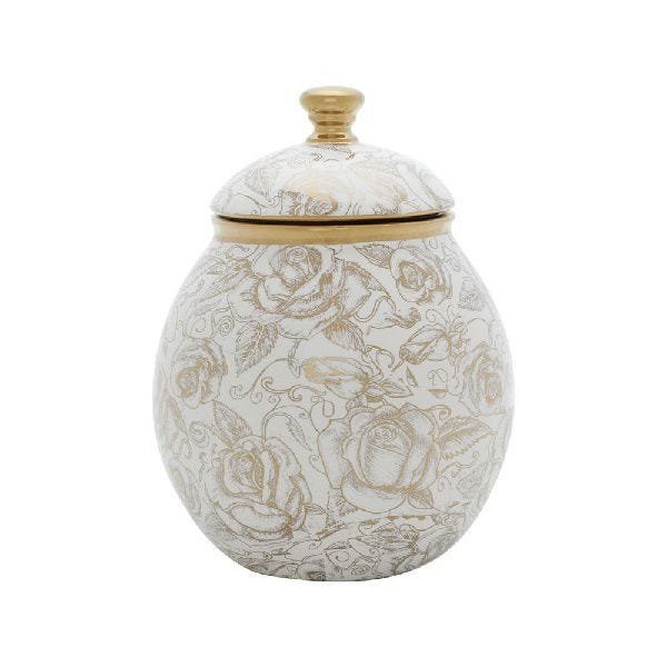 Potiche Decorativo Ceramica Branco 10X12CM Rojemac 60139 - 1