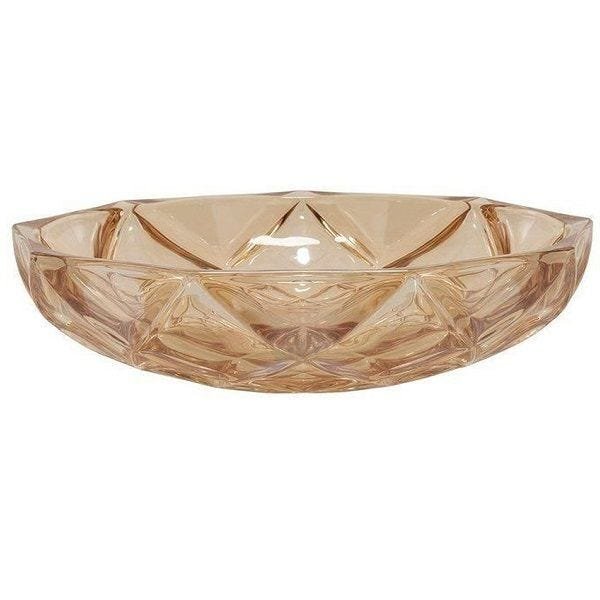 Centro de Mesa Bruxelas em Cristal Ecologico D32,5XA8CM COR AMBAR Flamenco 23544 - 1