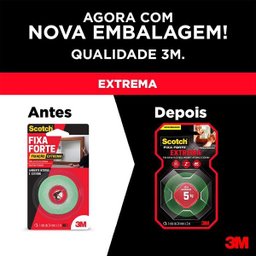 Fita Dupla Face 3m Extra Forte 5kg Fixa Forte Extrema 24mm X 2m - 3