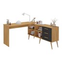 Ver imagem 2 de Mesa de Manicure Profissional em L com 3 Gavetas Jady Multimóveis Mp6041 Madeirado/preto