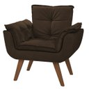 Ver imagem 2 de Poltrona Opala Tecido Liso Cor Marrom