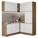 Ver imagem 3 de Armário de Cozinha Completa de Canto 329cm Rustic Branco Glamy Madesa 01