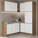 Ver imagem 1 de Armário de Cozinha Completa de Canto 329cm Rustic Branco Glamy Madesa 01