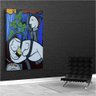 Quadro Decorativo Pablo Picasso Folhas Verdes E Busto:90x60 cm/PRETA - 3