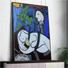 Quadro Decorativo Pablo Picasso Folhas Verdes E Busto:90x60 cm/PRETA - 5