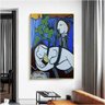 Quadro Decorativo Pablo Picasso Folhas Verdes E Busto:90x60 cm/PRETA - 6