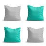 Conjunto de 4 almofadas Cinza e Azul Tiffany lisas 42x42 com enchimento Atelier Valverde - 1