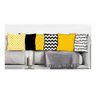 Conjunto de 6 almofadas Preto e Amarelo 42x42 com enchimento Atelier Valverde - 1