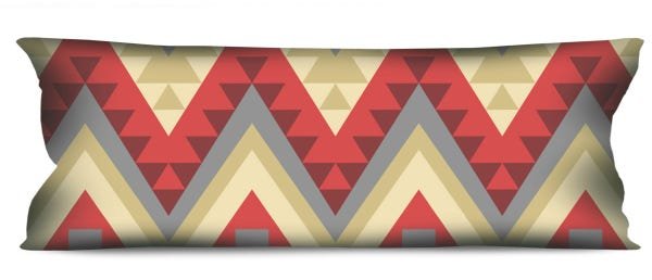 Almofadão de dormir Geometrico Chevron cinza e rosa 35x95 Atelier Valverde - 1
