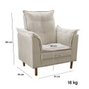 Ver imagem 3 de Poltrona de Amamentação com Puff Quarto Bebê Leticia Suede:bege