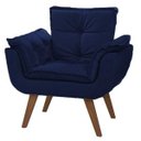 Ver imagem 2 de Poltrona Opala Tecido Liso Cor Azul Marinho
