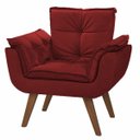 Ver imagem 1 de Poltrona Opala Tecido Liso Cor Bordô