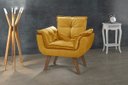 Ver imagem 2 de Poltrona Opala Tecido Liso Cor Amarelo