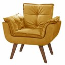 Ver imagem 1 de Poltrona Opala Tecido Liso Cor Amarelo