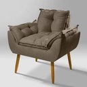 Ver imagem 1 de Poltrona Decorativa Sala Recepção Escritório Opala Suede Cappuccino