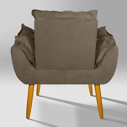 Poltrona Decorativa Sala Recepção Escritório Opala Suede Cappuccino - 4