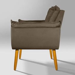 Poltrona Decorativa Sala Recepção Escritório Opala Suede Cappuccino - 3