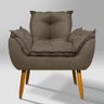 Poltrona Decorativa Sala Recepção Escritório Opala Suede Cappuccino - 2