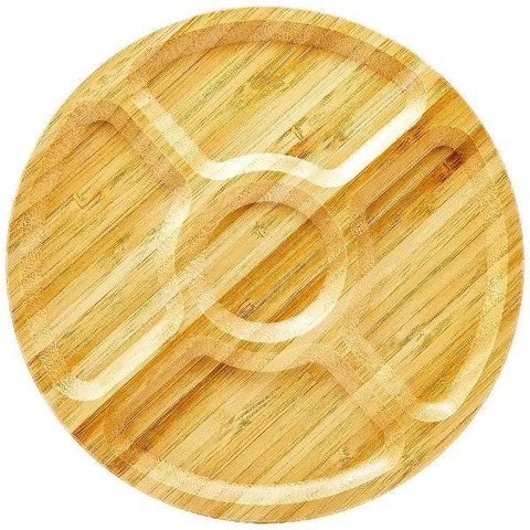 Petisqueira 25CM Bambu Natural 5 Divisorias GS