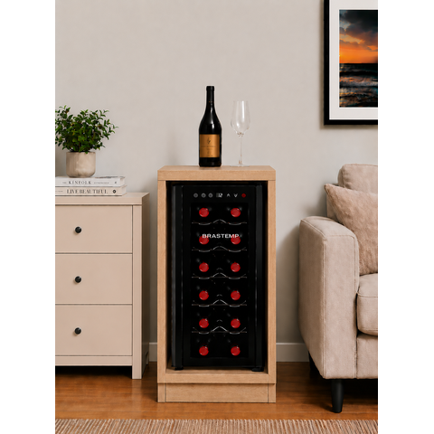 Barzinho Bancada para Embutir Adega Refrigerada Vinho Mdf