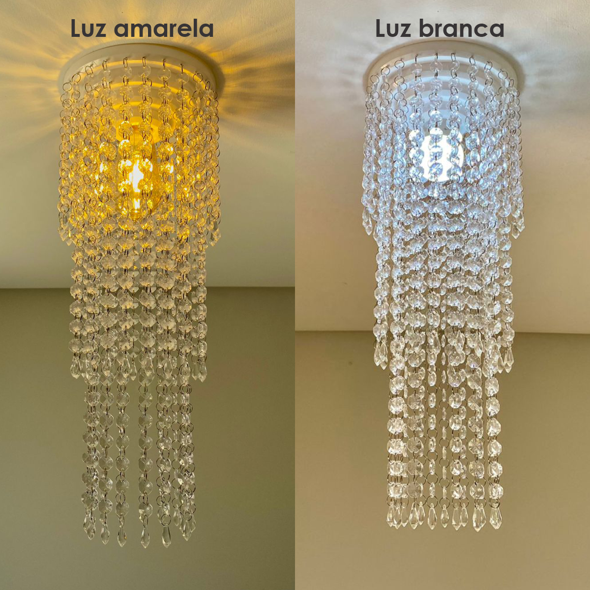 Luminária Cristal Acrílico 17x48 Cm Quadrada 03 Camadas Belíssima para Iluminar e Decorar o Seu Ambi - 3