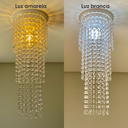 Ver imagem 3 de Luminária Cristal Acrílico 17x48 Cm Quadrada 03 Camadas Belíssima para Iluminar e Decorar o Seu Ambi