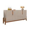 Bancada Aparador Ares Off White/Cedro com 4 Portas - 3