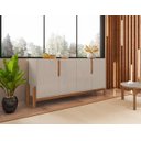 Ver imagem 4 de Bancada Aparador Ares Off White/Cedro com 4 Portas