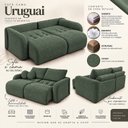 Ver mais imagens de Sofá Cama Casal Retrátil e Reclinável 4 Lugares Verde Musgo Uruguai 236cm