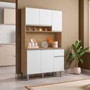Ver imagem 1 de Armário para Cozinha Kit Ambiente Márcia Amêndoa Branco - Ajl