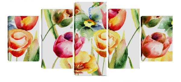 Quadro 70x150cm em Impressão Digital – Floral Tulipas Atelier Valverde - 1